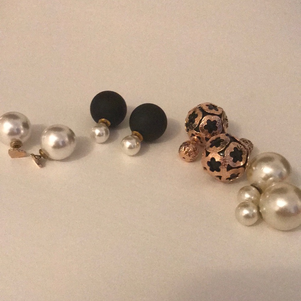 Double earrings (4 pairs)